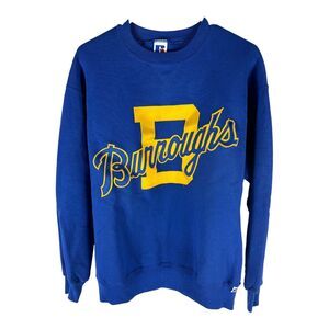 Vintage Burroughs Russell Blue And Gold Variety Style Pull Over Sweatshirt Sz XL